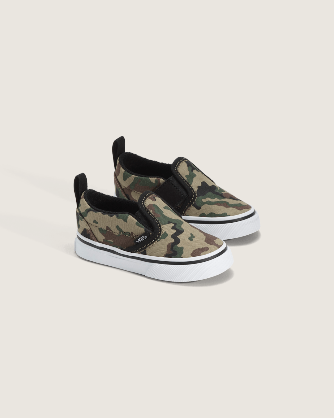 Vans Toddler Classic Slip-On V Shoe in Camo Black / Green