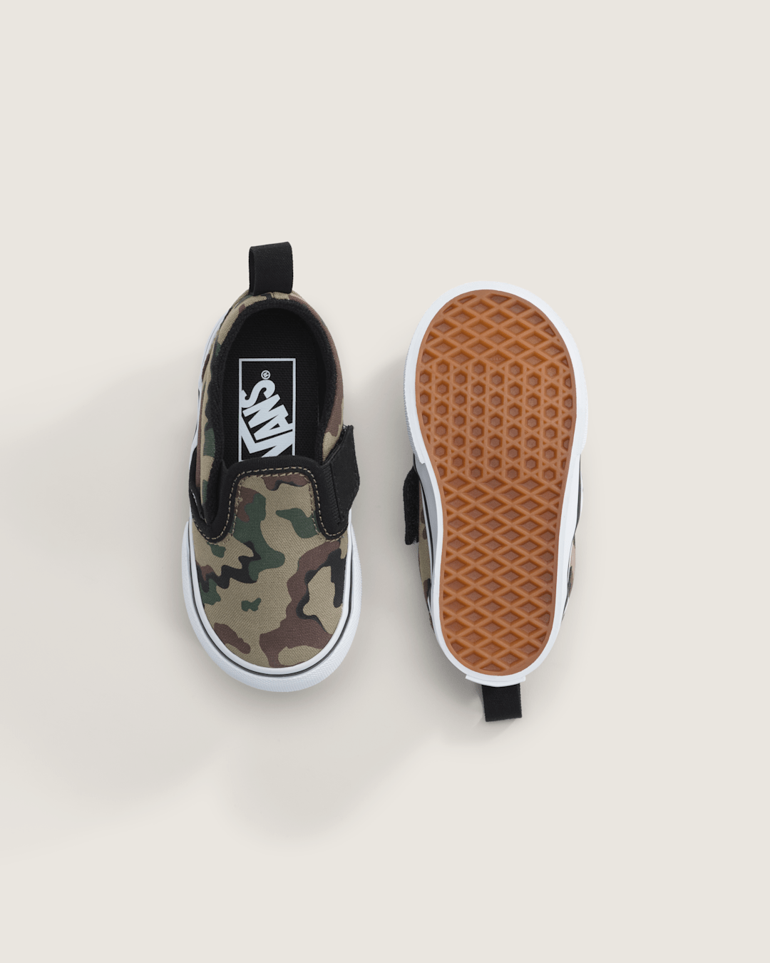 Vans Toddler Classic Slip-On V Shoe in Camo Black / Green