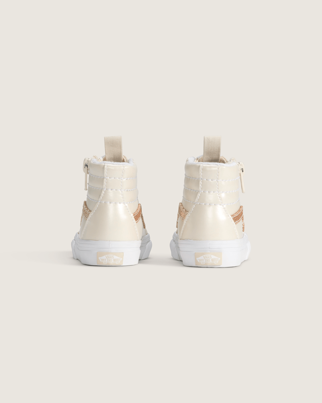 Vans Toddler SK8-Hi Side Zip Shoe in Dazzled Turtledove White