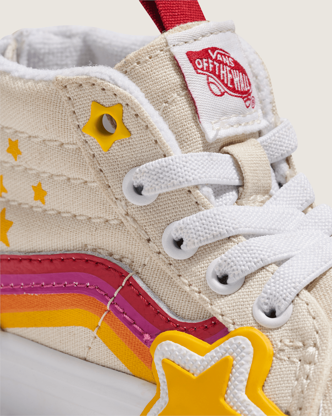 Vans Toddler Sk8-Hi Zip Shoe in Rainbow Red / Yellow / Beige