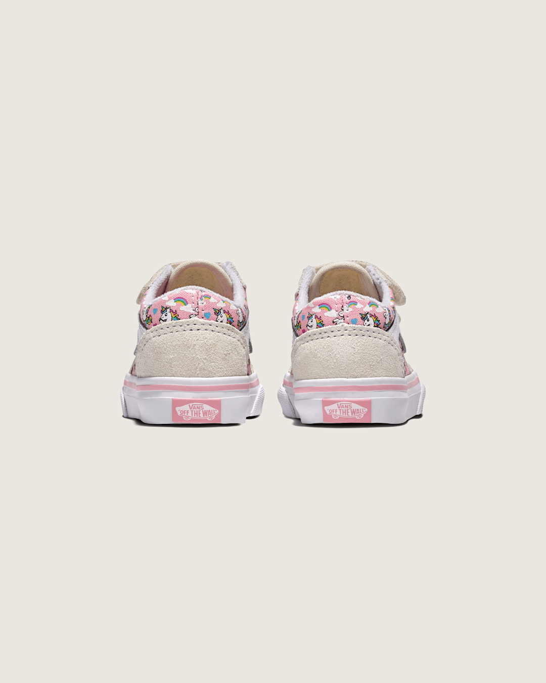 Vans Toddler Old Skool V Unicorn Shoe in Unicorn White / Pink