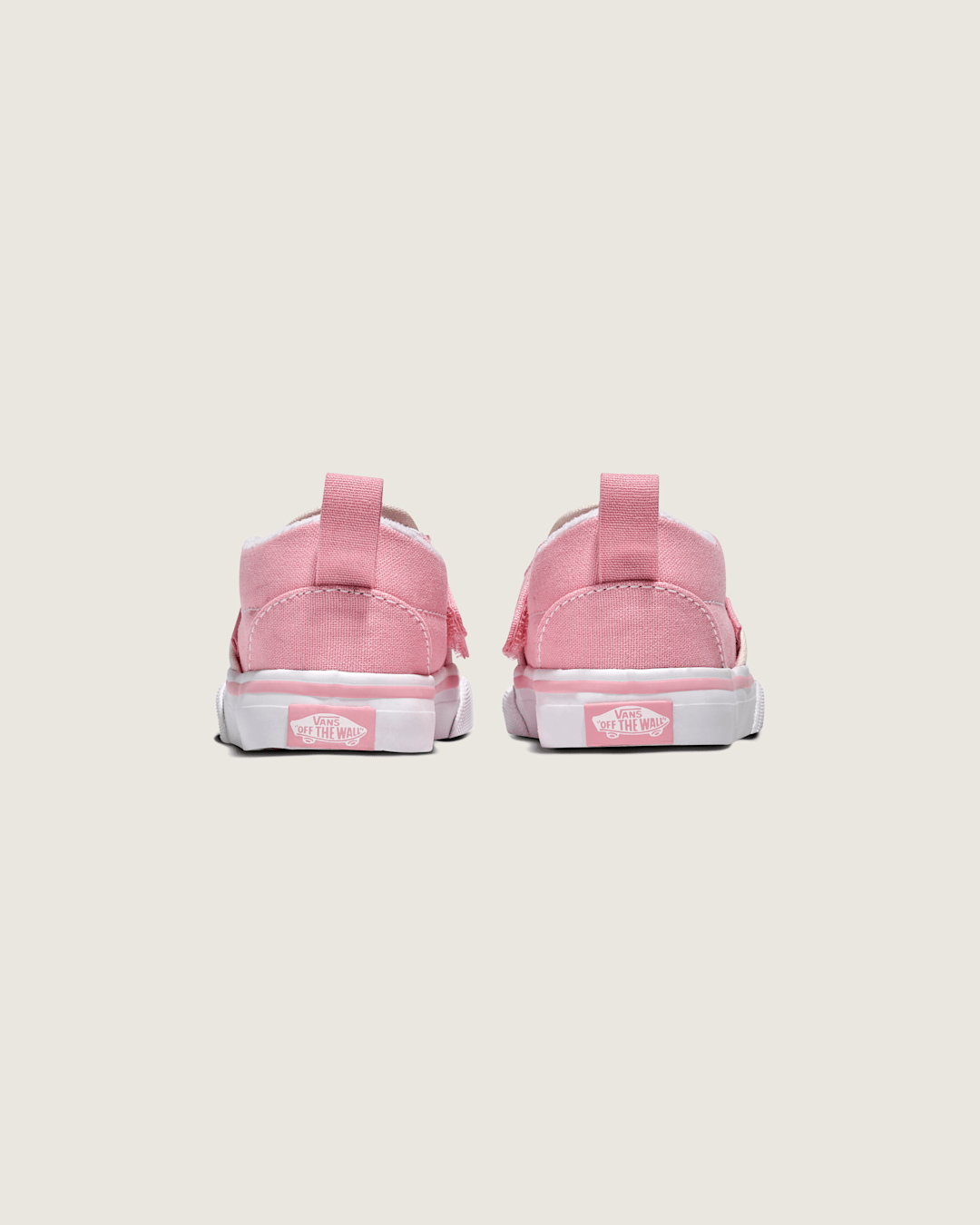Vans Toddler Classic Slip-On V Shoe in White / Pink