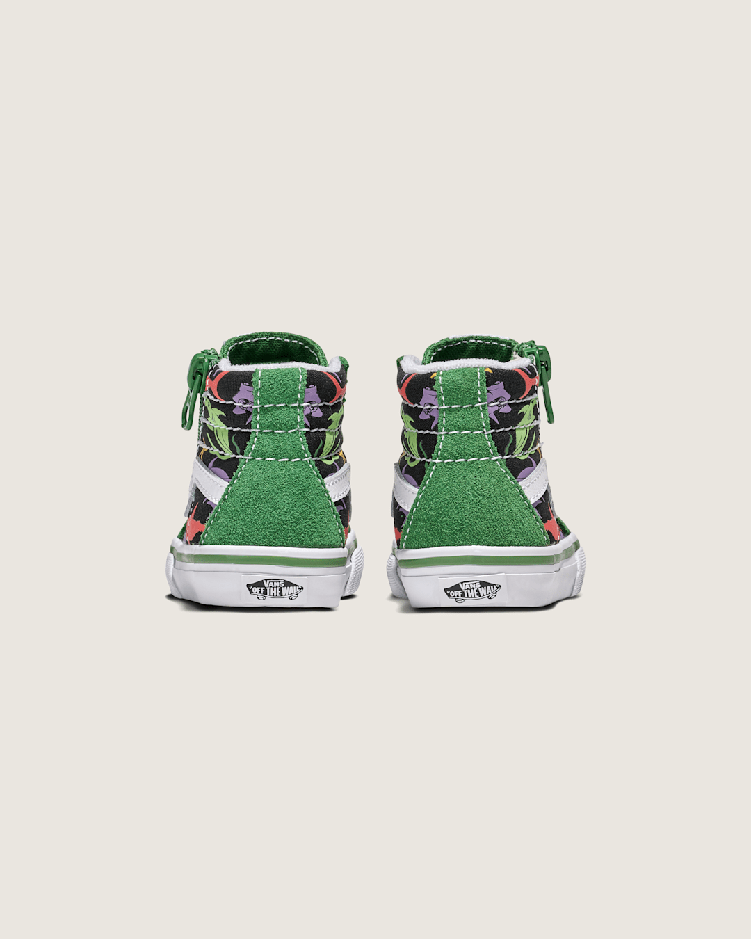 Vans Toddler Sk8-Hi Reissue Side Zip Shark Shoe in Green / Black