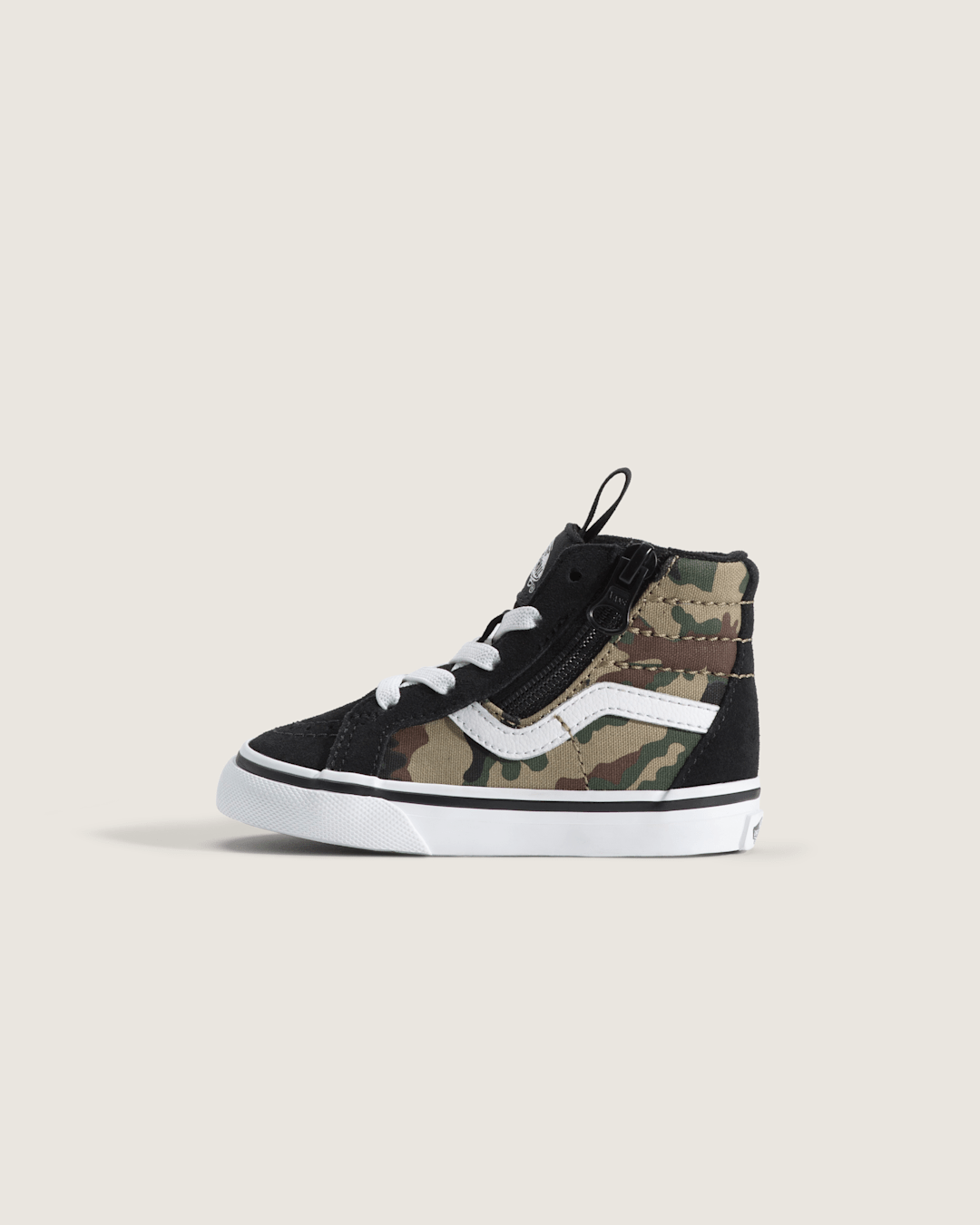 Vans Toddler SK8-Hi Side Zip Shoe in Camo Black / Green