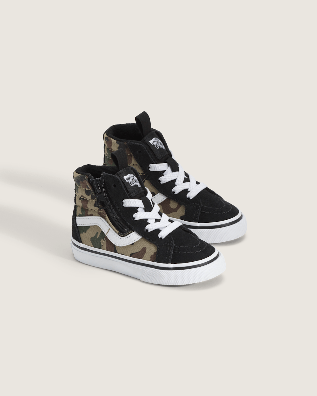 Vans Toddler SK8-Hi Side Zip Shoe in Camo Black / Green