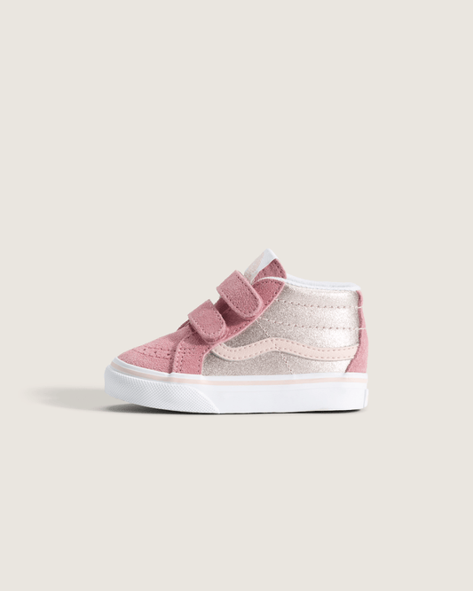 Vans Toddler Sk8-Mid Reissue V Shoe in Metallic Pop Pink