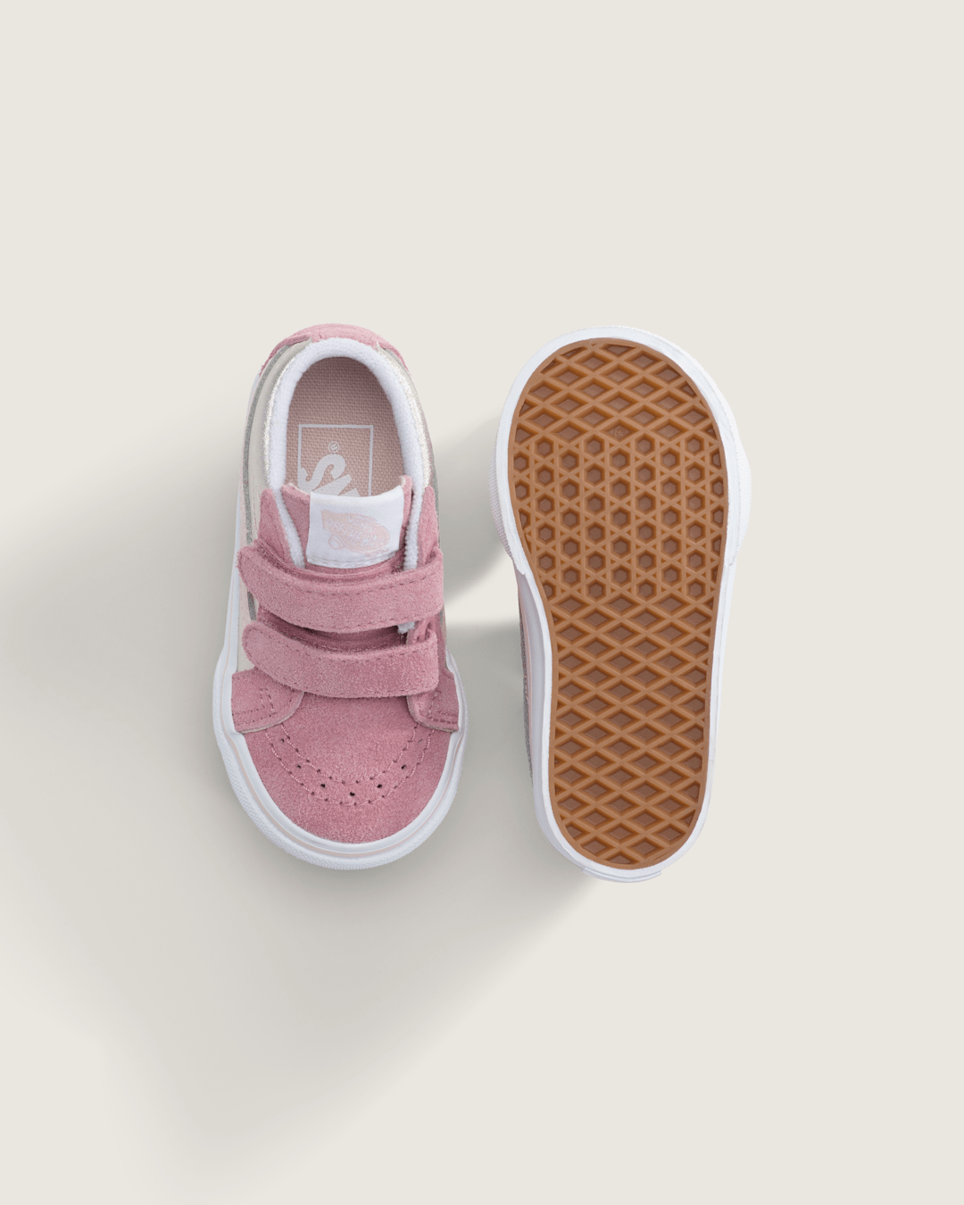 Vans Toddler Sk8-Mid Reissue V Shoe in Metallic Pop Pink
