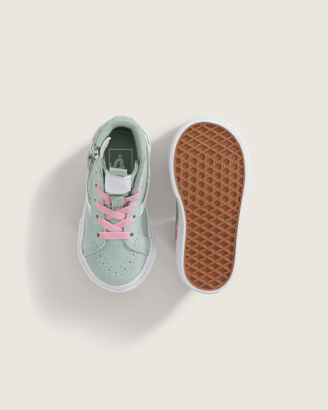 Vans Toddler Sk8-Hi Side Zip Shoe in Grey / Olive Green