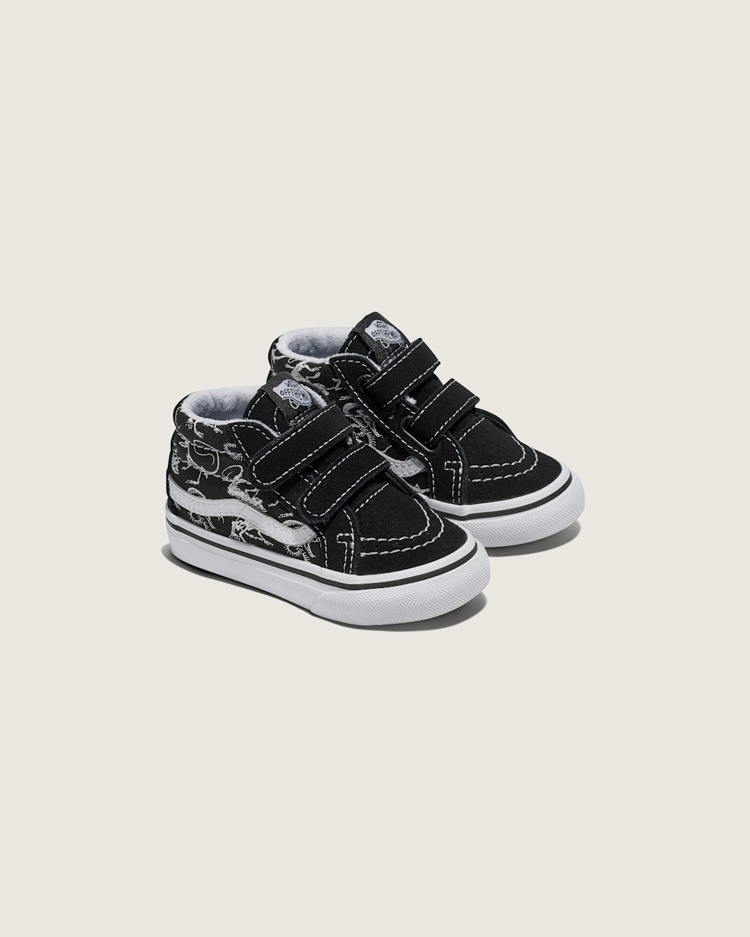 Vans Toddler Sk8-Mid Reissue V Skeletons Shoe in Black