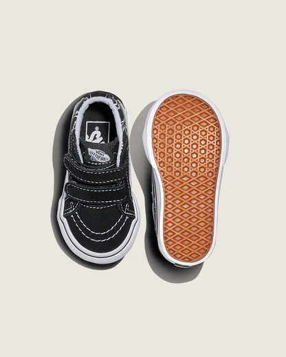 Vans Toddler Sk8-Mid Reissue V Skeletons Shoe in Black