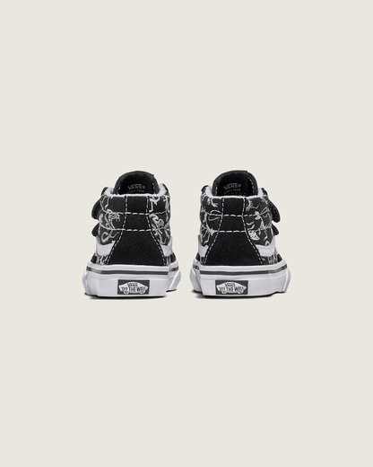 Vans Toddler Sk8-Mid Reissue V Skeletons Shoe in Black