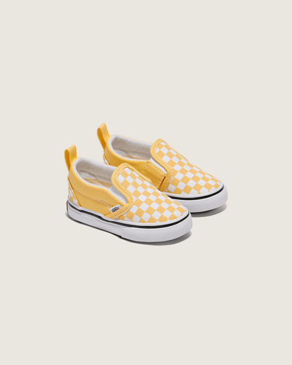 Vans Toddler Classic Slip-On V Checkerboard Shoe in Banana Cream Yellow / White