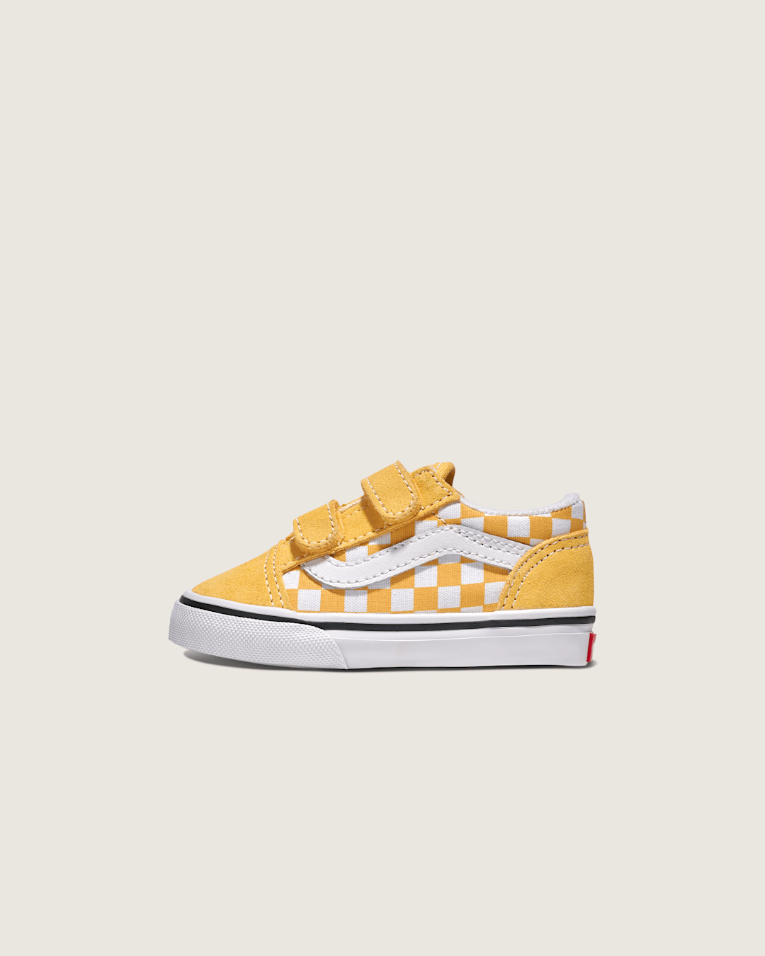 Vans Toddler Old Skool V Checkerboard Shoe in Banana Cream Yellow / White