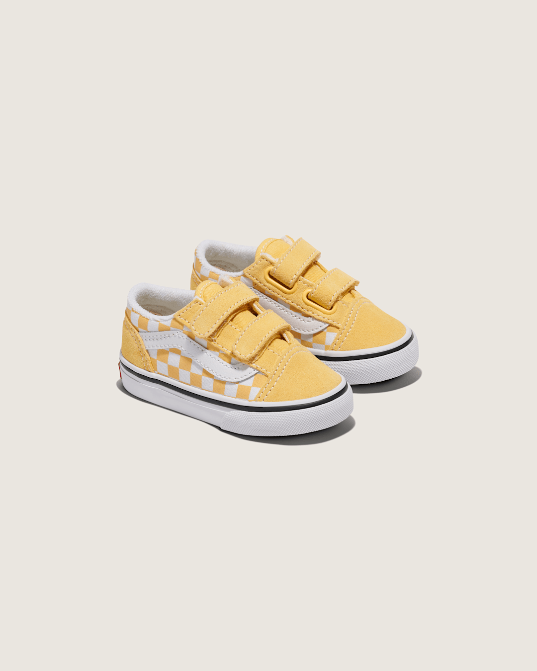 Vans Toddler Old Skool V Checkerboard Shoe in Banana Cream Yellow / White