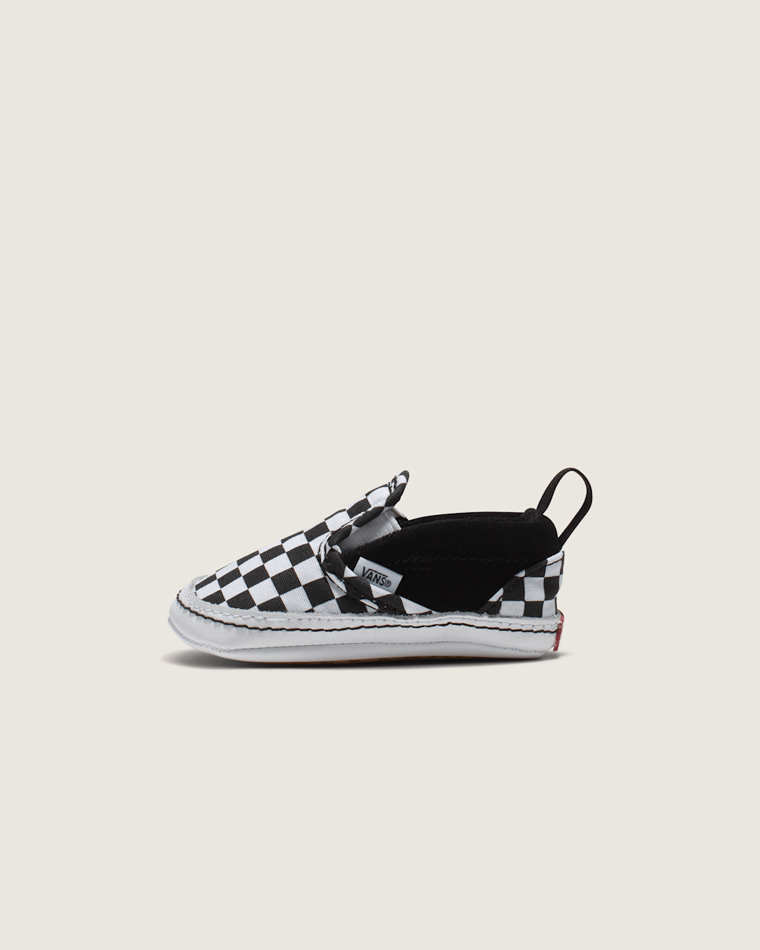 Vans Infant Slip-On V Crib Checkerboard Shoe in Checkerboard Black / True White