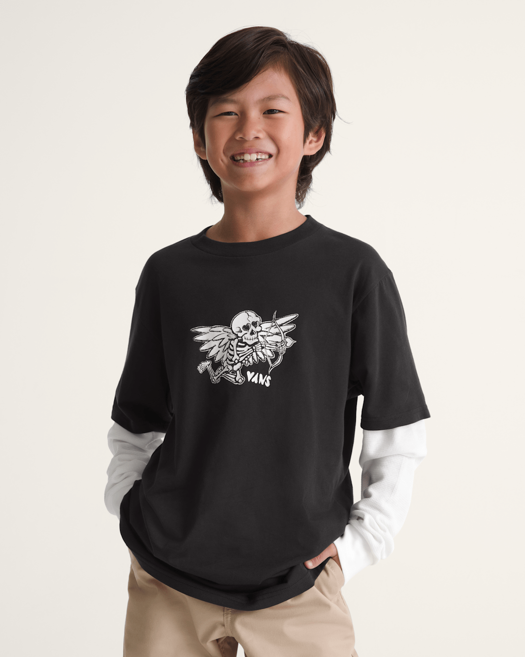 Vans Kids Love Struck Thermal Twofer in Black