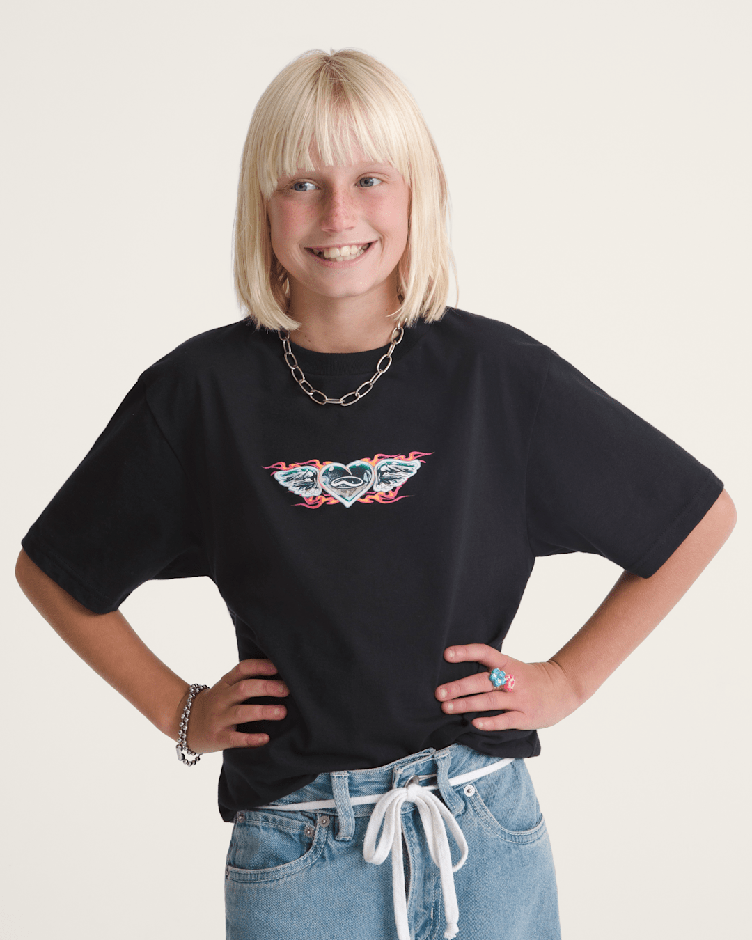 Vans Kids Chrome Heart T-Shirt in Black