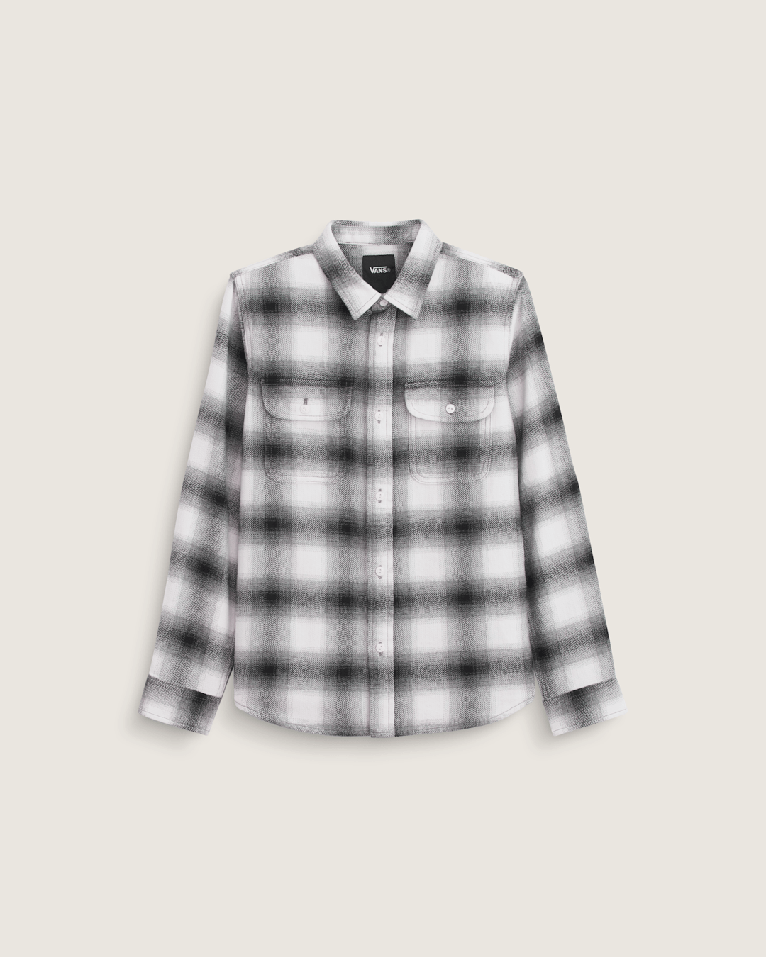 Vans Kids Lawson Plaid Flannel Shirt in Marshmallow White / Black