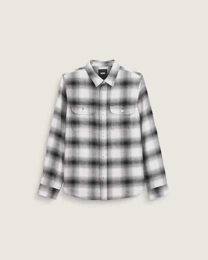Vans Kids Lawson Plaid Flannel Shirt in Marshmallow White / Black