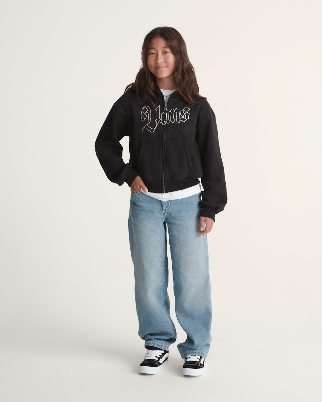 Vans Kids Sirelle Puddle Pants in Stonewash Blue