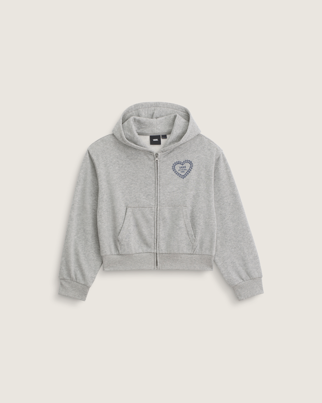 Vans Kids Lacey Daze Retro Zip Hoodie in Cement Heather Grey