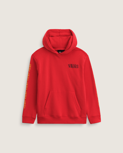 Vans Kids Racing Flames Pullover Hoodie in Crimson Haze Red