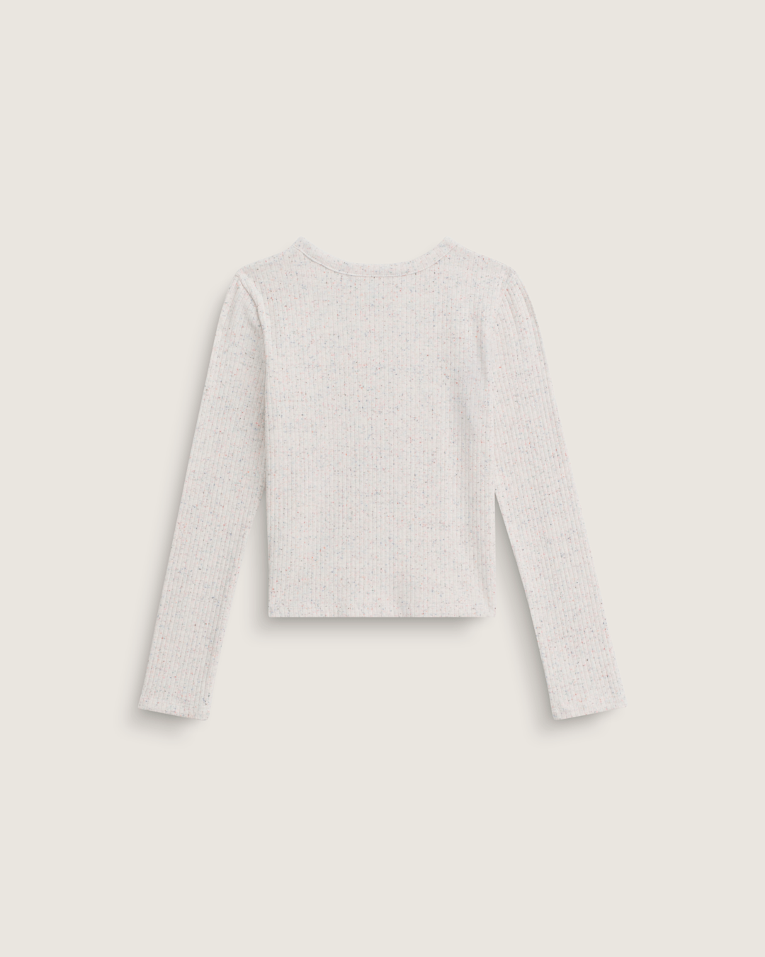 Vans Kids Teri Confetti Rib Long Sleeve Shirt in Marshmallow White