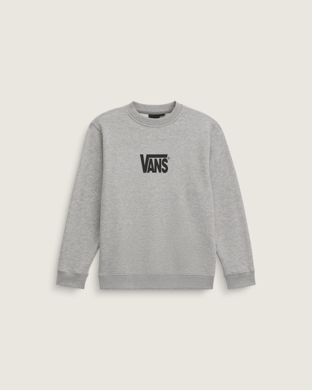 Vans Kids Stretch Logo Crew Sweatshirt in Cement Heather Grey