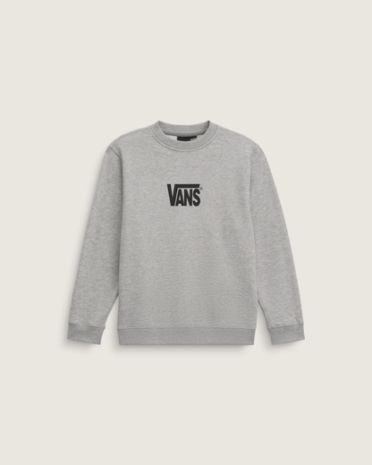 Vans Kids Stretch Logo Crew Sweatshirt in Cement Heather Grey