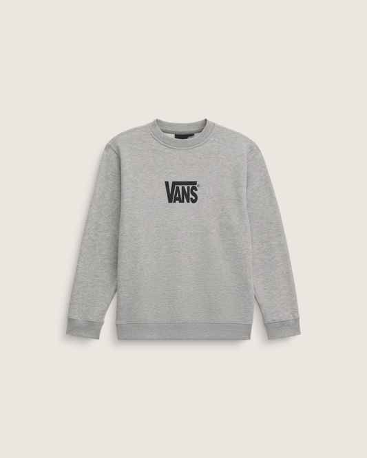 Vans Kids Stretch Logo Crew Sweatshirt in Cement Heather Grey
