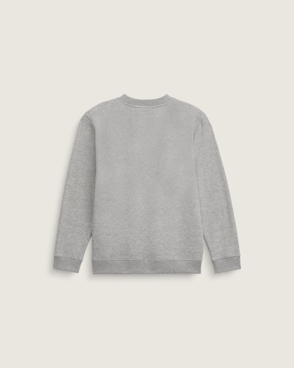 Vans Kids Stretch Logo Crew Sweatshirt in Cement Heather Grey