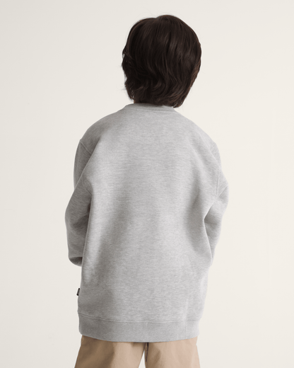 Vans Kids Stretch Logo Crew Sweatshirt in Cement Heather Grey