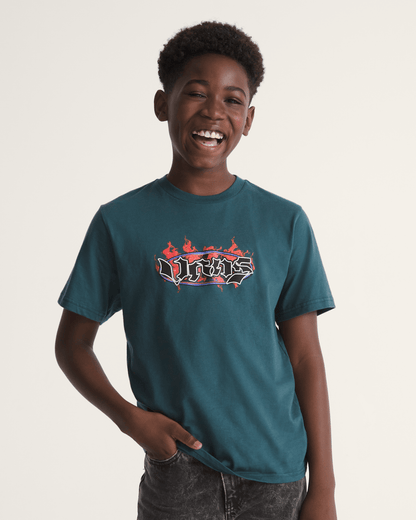 Vans Kids Night Spark T-Shirt in Mossy Olive Green