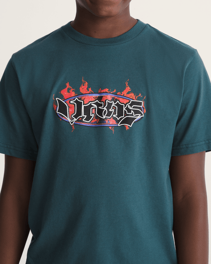 Vans Kids Night Spark T-Shirt in Mossy Olive Green