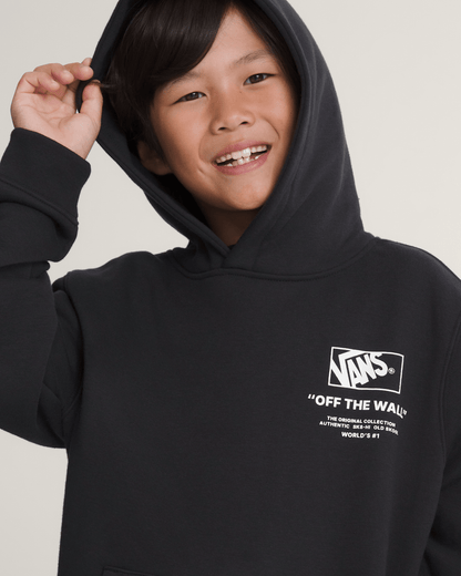 Vans Kids Stacked Hi Pullover Hoodie in Black / White