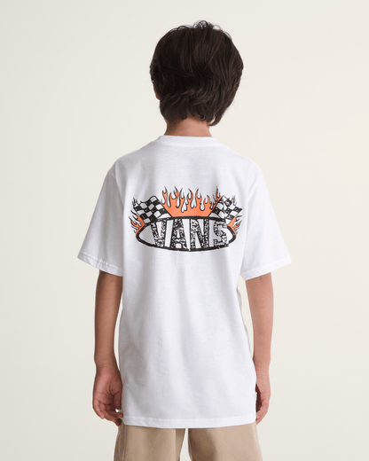 Vans Kids Racing Flames T-Shirt in White