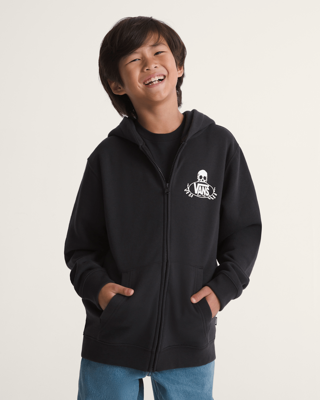 Vans Kids Framework Zip Hoodie in Black