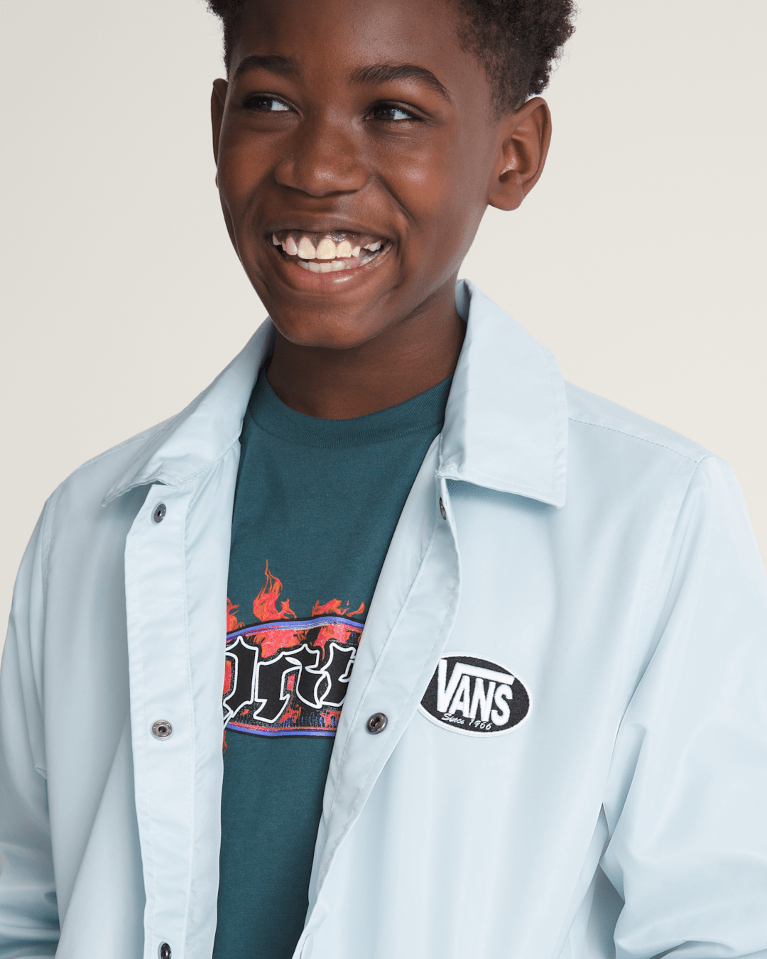 Vans Kids Torrey Coaches Jacket in Dawn Mist Blue