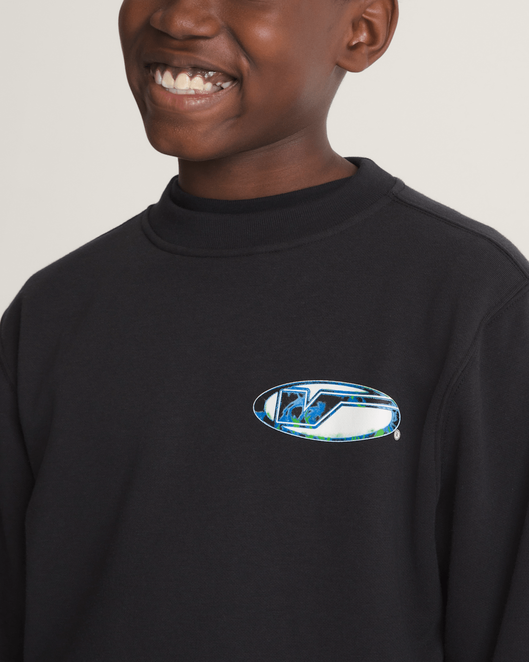 Vans Kids Bevel Flame Crew Sweatshirt in Black