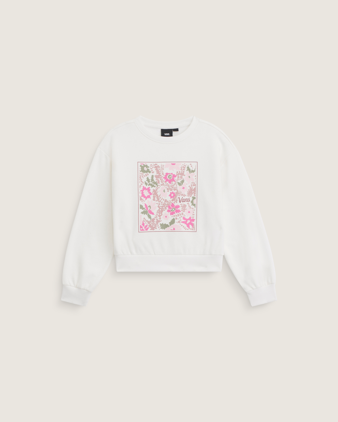 Vans Kids Flow Field Crew Sweatshirt in Marshmallow White