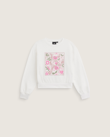 Vans Kids Flow Field Crew Sweatshirt in Marshmallow White