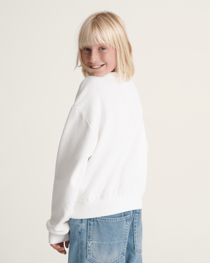 Vans Kids Flow Field Crew Sweatshirt in Marshmallow White