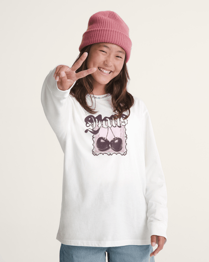 Vans Kids Cherrylace Long Sleeve T-Shirt in Marshmallow White