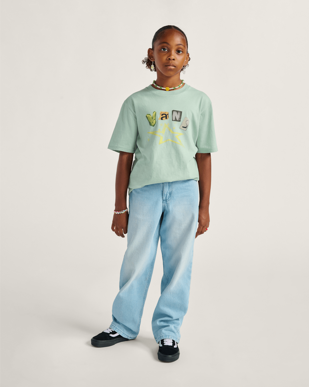 Vans Kids Perforate T-Shirt in Olive Green