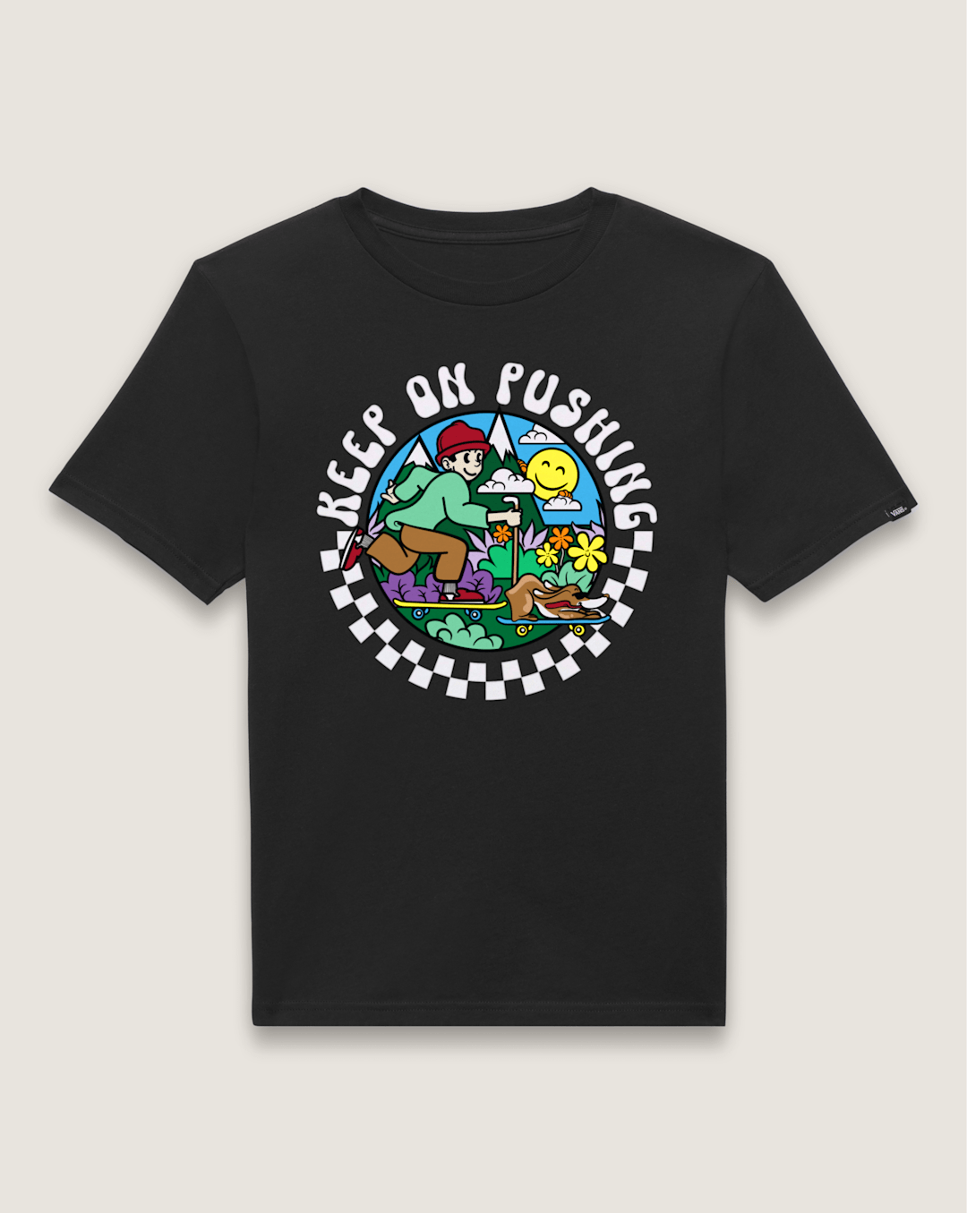 Vans Kids Keep on Pushing T-Shirt in Black