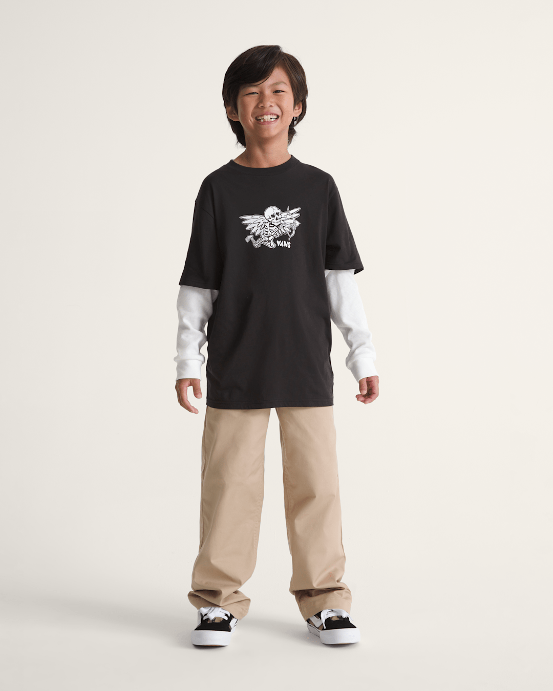 Vans Kids Authentic Chino Loose Pant in Incense Brown