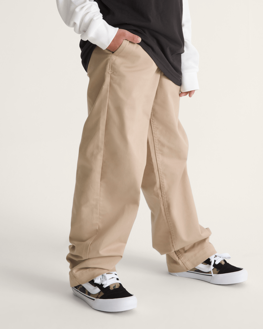 Vans Kids Authentic Chino Loose Pant in Incense Brown