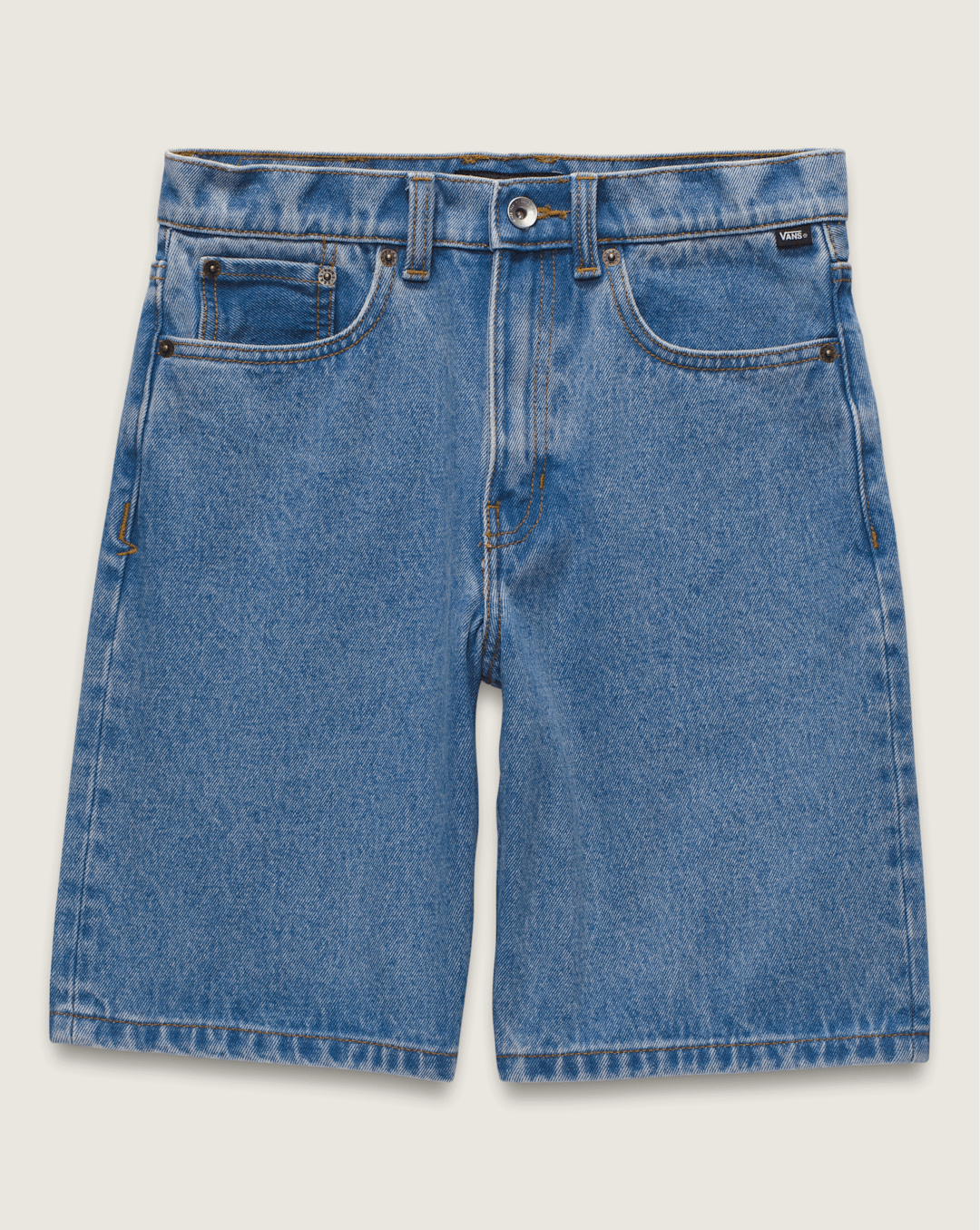 Vans Kids Check-5 Baggy Denim Shorts in Stonewash Blue
