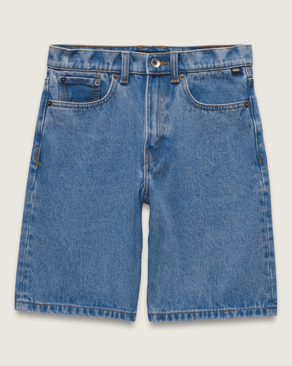 Vans Kids Check-5 Baggy Denim Shorts in Stonewash Blue