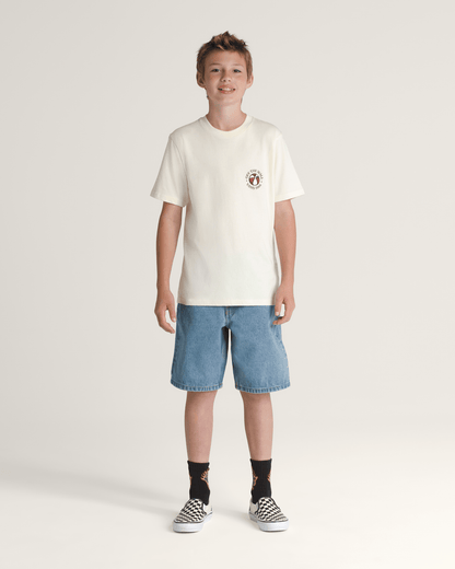 Vans Kids Check-5 Baggy Denim Shorts in Stonewash Blue